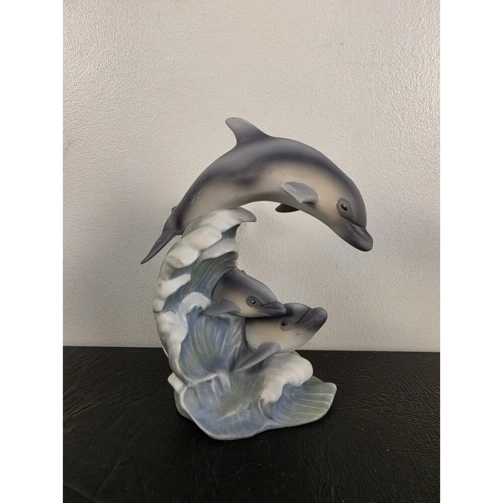 Homco Endangered Species collection. Dolphins. Masterpiece Porcelain. 1994